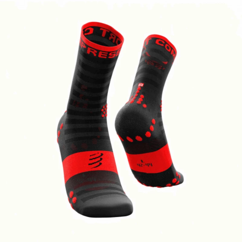 Calcetines Compressport ProRacing V3 Ultra Light Bike Negro Rojo