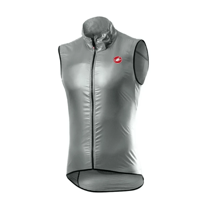 Chaleco Castelli Cortavientos Aria Gris Plata Hombre