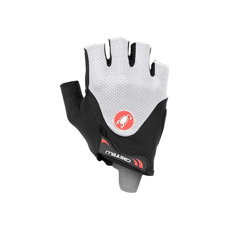 Guantes Castelli Arenberg Gel 2 Rosso Corsa Cortos Negro Blanco