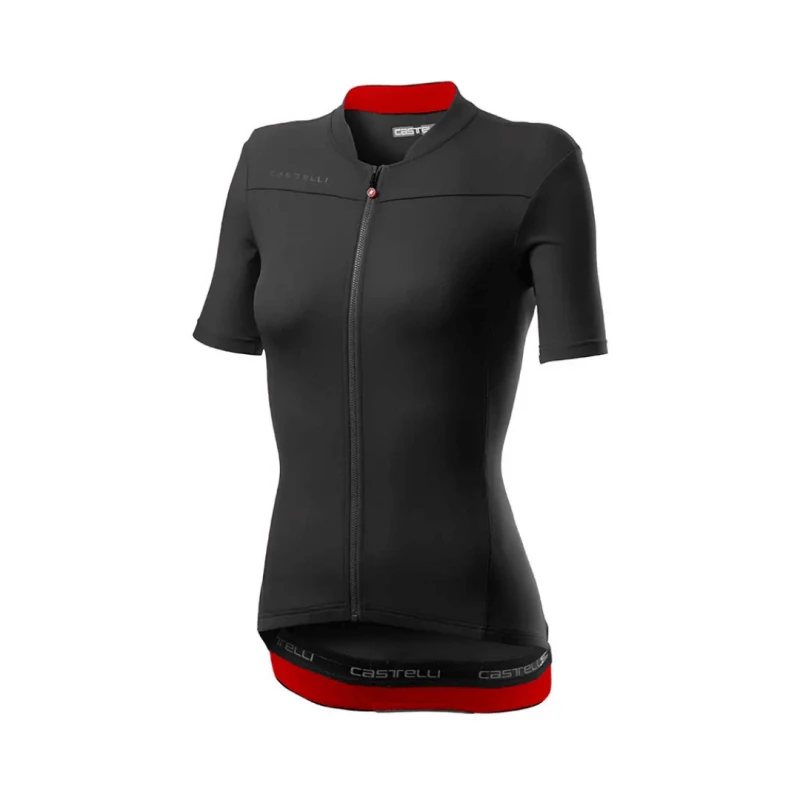 Maillot Castelli Anima 3 Manga Corta Negro Rojo Mujer