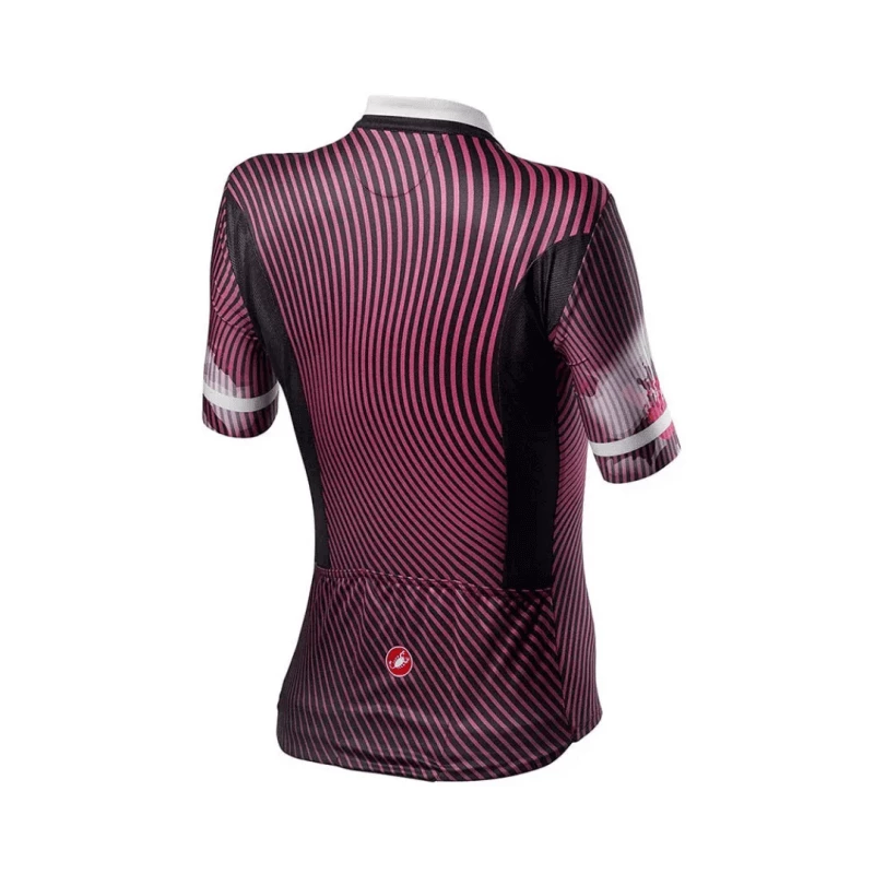 Maillot Castelli Primavera Manga Corta Rojo Oscuro Negro Mujer - Image 2